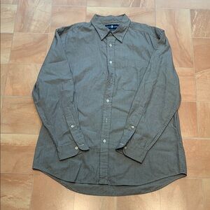 T. Harris London Men's Houndstooth Casual Long Sleeve Button Down Shirt